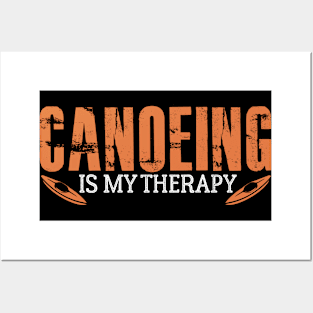 Canoeing Therapy Joke Lake Watercraft Posters and Art